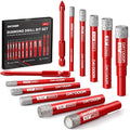 DAYDOOR Dry Diamond Drill Bits Set, 3/16" 1/4" 5/16" 3/8" 1/2" Diamond Hole Saw Kit for Porcelain Tile Ceramic Glass Marble Granite, Tile Drill Bits with Cooling Wax, Round Shank (12-Piece)