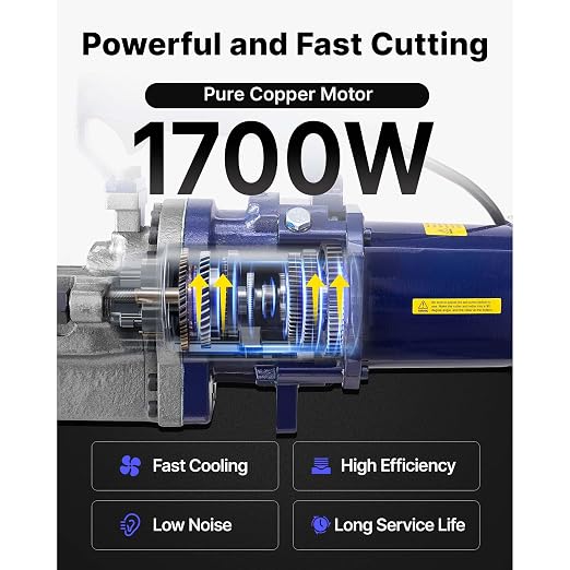 Happybuy Electric Hydraulic Rebar Cutter 1350W RC-22 110V - Portable, Cuts #7 4-22mm Rebar in 4.5 Seconds, with Stainless Steel Carry Case