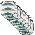 Lunarable Gallus Chair Cushion Pads Set of 8, Roosters Polish Culture Slavic European Classics Art, Anti-Slip Seat Padding for Kitchen & Patio, 16"x16", Orange Green Pink