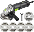 GALAX PRO Electric Angle Grinder,Equipped with 4.0 Amps Motor with 520W Max Output Power,4-1/2 inch Corded Angle Grinder 12000RPM with Cutting & Grinding Wheels,Flap Disc and Auxiliary Handle