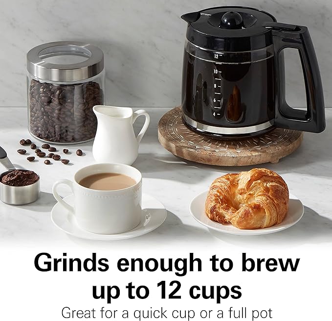 Hamilton Beach Fresh Grind Electric Coffee Grinder for Beans,Spices and More,Stainless Steel Blades,Removable Chamber,Makes up to 12 Cups,White,(Pack of 2)