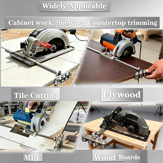 Circular Saw Guide Rail, 20in Positioning Calipers for Circular Saw, Stainless Steel Rip Cut Circular Saw Guide, Adjustable Guide Rail for Woodworking Positioning Cutting