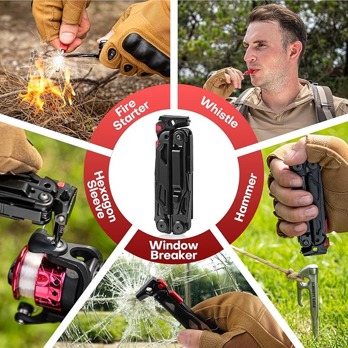WETOLS Multitool with Pocket Knife, Stainless Steel Needle Nose Pliers