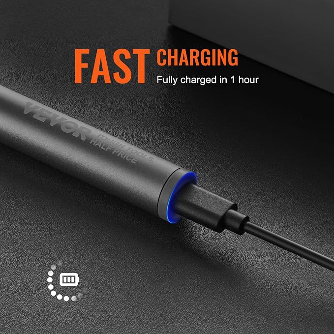 VEVOR Mini Electric Screwdriver, 27 in 1 Electric Precision Screwdriver Set – Small Cordless Power Screwdriver with 360°LED Light & 24 Magnetic Bits,Repair Tool for Phone Laptop Camera Watch Computer