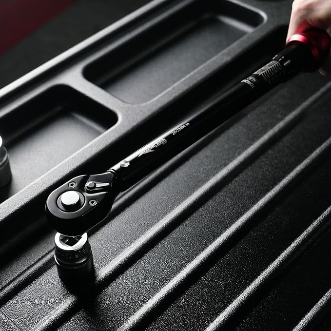 AEROFORCE 1/2-Inch Drive Torque Wrench（15-165 lb.ft / 20.4-224.4 Nm),72 Tooth Dual Direction Reversible Ratchet, Dual Range Scales, Precision Calibrated for Bike, Motorcycle and Car Repair