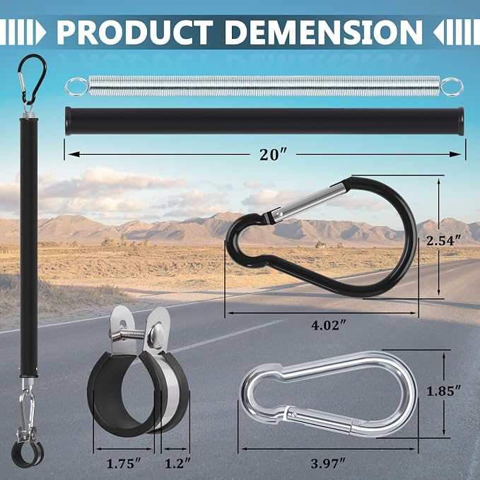 CheeMuii 20" Single Tender Spring Kit with 3IN1 Semi Truck Air Line Holder