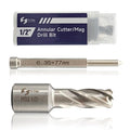 Pro Edge 1-Piece 1/2" Cutting Diameter 1" Cutting Depth Annular Cutter, M2AL HSS Mag Drill Bit with Pilot Pin 3/4" Weldon Shank, for Magnetic Drill Press Steel Plate, Aluminum, Copper