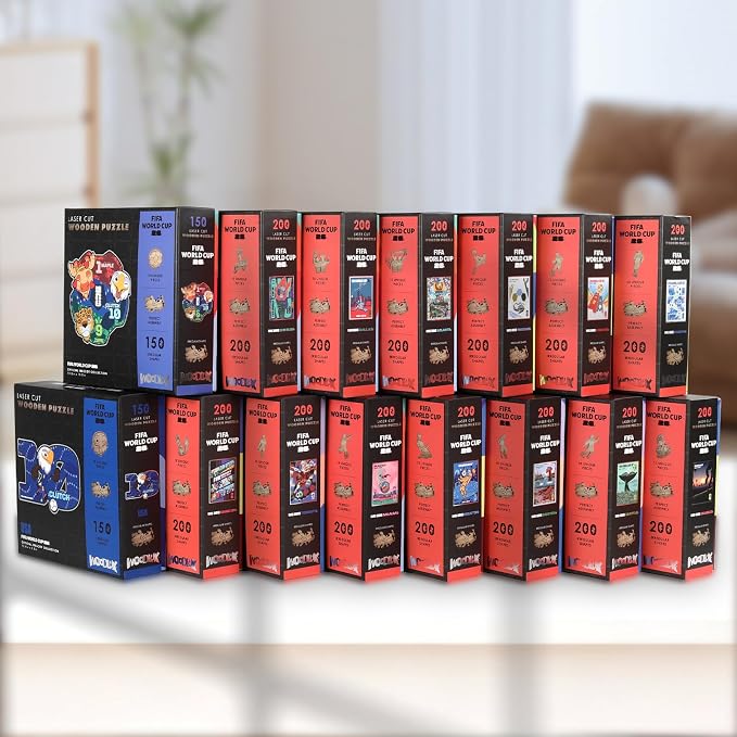 FIFA World Cup 2026 City Puzzle Los Angeles Poster - Wooden Puzzle for Adult, 200 Pieces Unique Shape Puzzle, 5MM Thick, Creative Collectible Gift for Fans, Officially Licensed Product, 9.3x11.8''