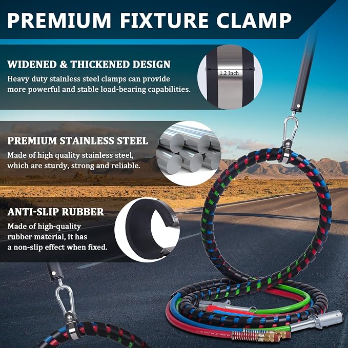 CheeMuii 20" Single Tender Spring Kit with 3IN1 Semi Truck Air Line Holder