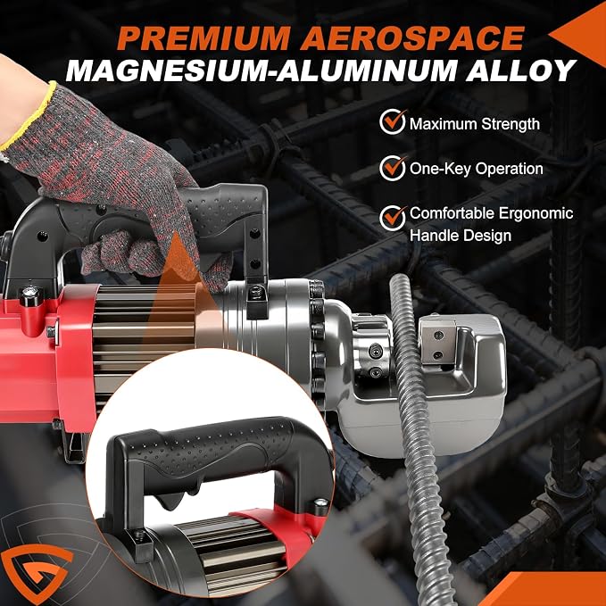 1400W Electric Rebar Cutter, 7/8" Hydraulic Portable Rebar Cutter 3-4s Cutting Speed Cuts 4-22mm #7 3/8" 5/8" up to 0.87" Rebar/Steel, RC-22,with Easy to Carry Box
