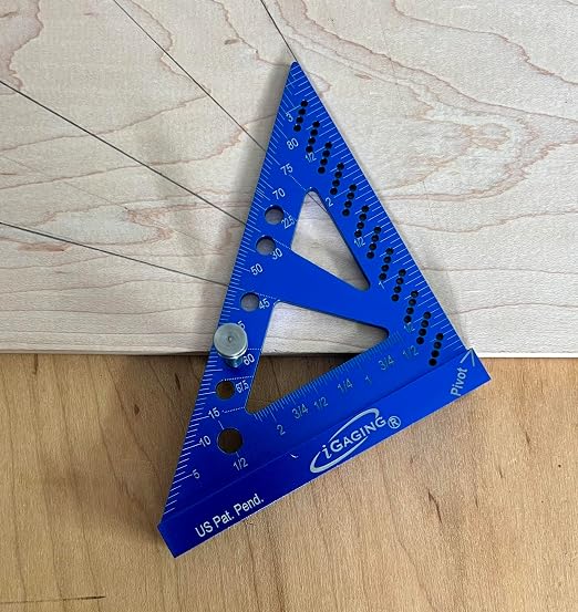 iGAGING Precision Tri Square Bench Square Set, 3" & 6" w/Pin, Plus Pencil & Lead, for Layout, Drawing, & Tool Setup. #36-BS-36
