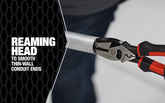 Southwire Sidecut Plier 9-Inch Combination Tool - Delivers Maximum Precision Cuts & Versatile Functionality - Reamer, Stripper, Crimper, Bolt Shear - Fire Rivet Construction