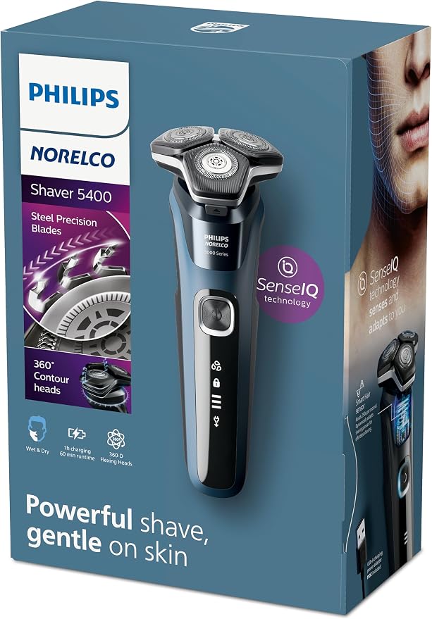 Philips Norelco Shaver 5400, Rechargeable Wet & Dry Shaver with Pop-Up Trimmer, S5880/81