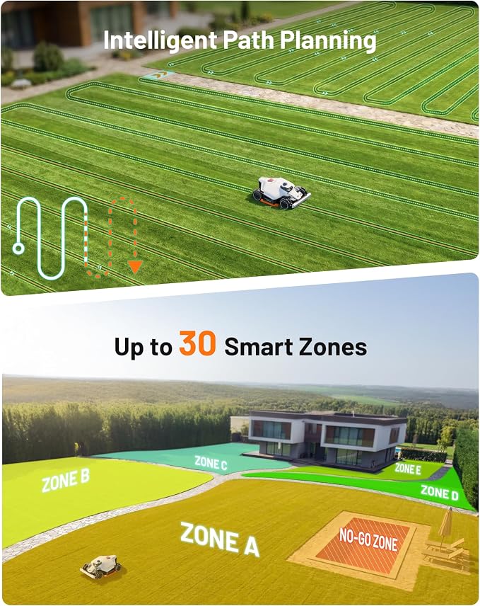 Mammotion LUBA 3 AWD 3000 Robot Lawn Mower with Garage, 0.75 Acre, 360° LiDAR+NetRTK+AI Vision, All-Wheel-Drive for 80% Slopes, 30 Multi-Zone Management, Cutting Height 1.0"-2.7"