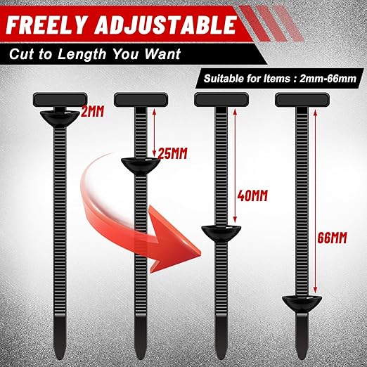 300Pcs Nylon Universal Cable Tie Buckle for Car，Self-Locking T Rivet Auto Cable Tie Kit | Multifunctional Fastener Tool with Grip for Car Bumper, Fender Liner, Door Panel