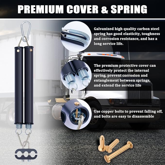 CheeMuii 20" Double Tender Spring Kit with 3-Holes 3-in-1 Air Hose Holder