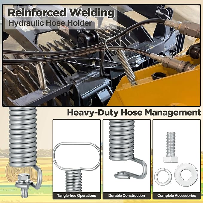 1 Pcs Hydraulic Hose Hanger Spring Clamp for Tractor, Sliver