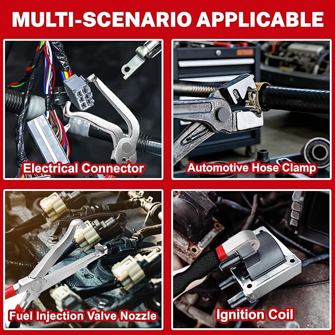 5 Pcs Electrical Disconnect Pliers and Cars Terminal Pin Removal Tool Kit, 37960/37980/13120/ Collar Hose Clamp Pliers Set for Automotive Electric Wire Plug Separatorl