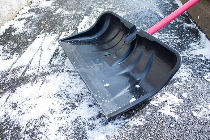 Bully Tools Snow Shovel with Fiberglass D-Grip – Heavy Duty Wide Scoop and Push Shovel for Driveway, High Strength Steel Tool for Snow Removal with Sharp Edge, Sturdy Ergonomic D-Shape Handle - 22inch