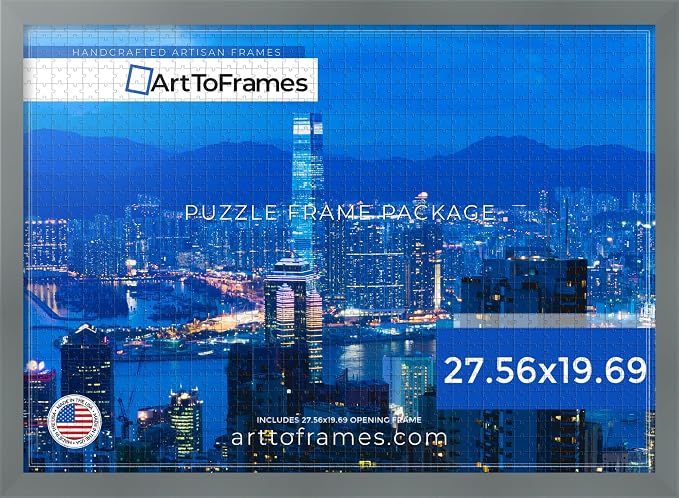ArtToFrames Puzzle Frame for Buffalo Games 1000 Piece Jigsaw Puzzles, 27.56x19.69 Inch (70x50 cm), Granite Engineered Wood with Economy Acrylic, Ready to Hang Puzzle Display