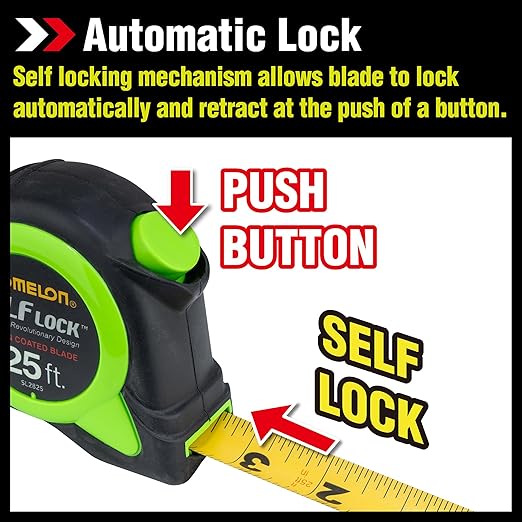 Komelon SL2825 Self Lock 25-Foot Power Tape