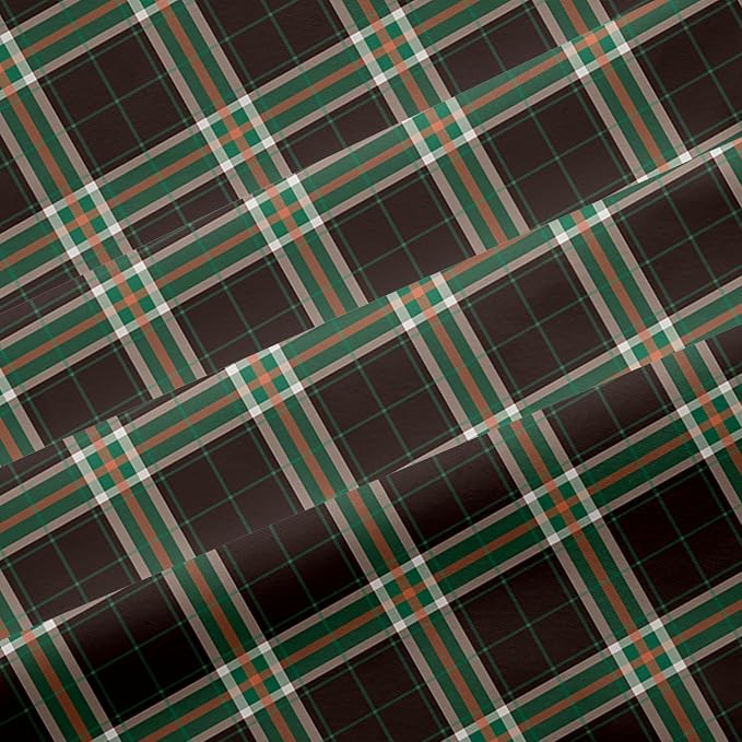Sedefen Gingham Duvet Cover Queen Brown Vintage Plaid Bedding Set with Green Checked Kids Boys Girls Retro Soft Microfiber Breathable Duvet Cover Set