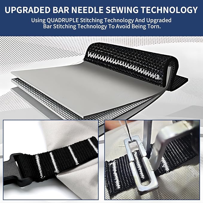 1200D Center Console Boat Cover with Motor Cove,14' - 16' L | 100% Waterproof Tear-Proof Trailerable Boat Cover with 13-19 Windproof Adjustable Straps
