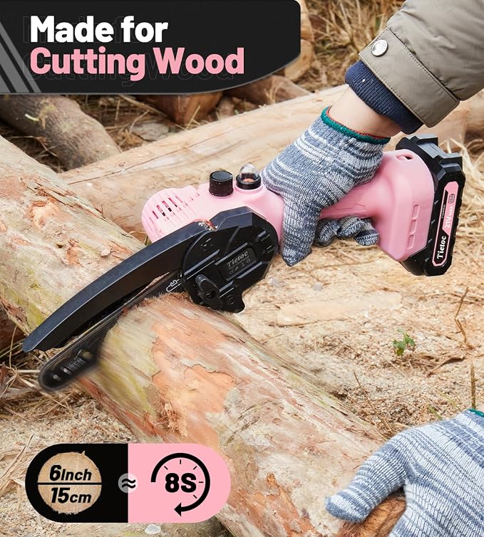 Tietoc Mini Chainsaw 6-Inch with 2 Batteries, Electric Saw, Stocking Stuffers Christmas Birthday Gifts Present for women mom wife Adults, Cool Gadgets 2026