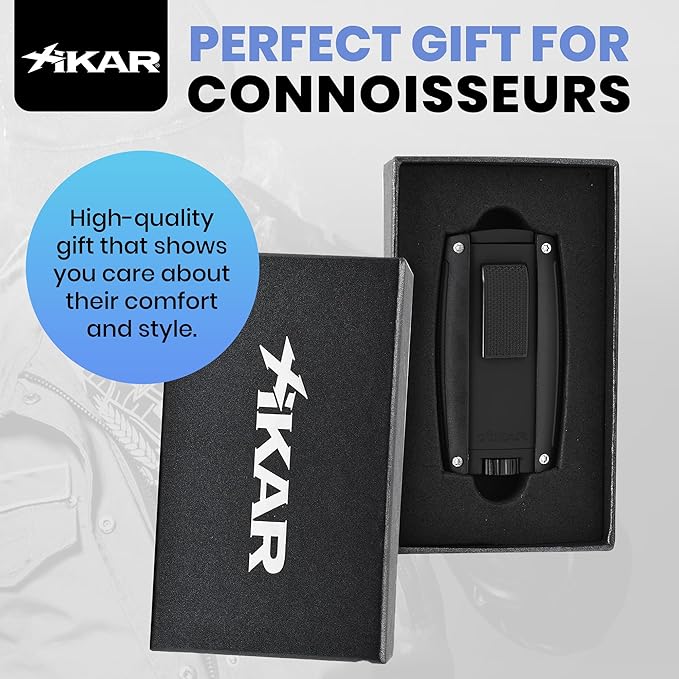 Xikar Turismo Double Jet Flame Butane Torch Lighter, Silver | Wind Resistant, Refillable Fuel Tank with EZ-View Window, Adjustable Flame, Easy Push Ignition, Flip-Top Lid, High Altitude Tested