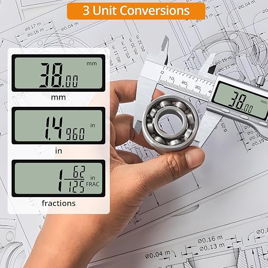 Neoteck 6 inch Digital Caliper and Feeler Gauge Set Stainless Steel LCD Display Digital Caliper Measuring Tool with Fraction/Inch/MM Conversion Used for Inside,Outside Diameter,Depth,Step Measurement