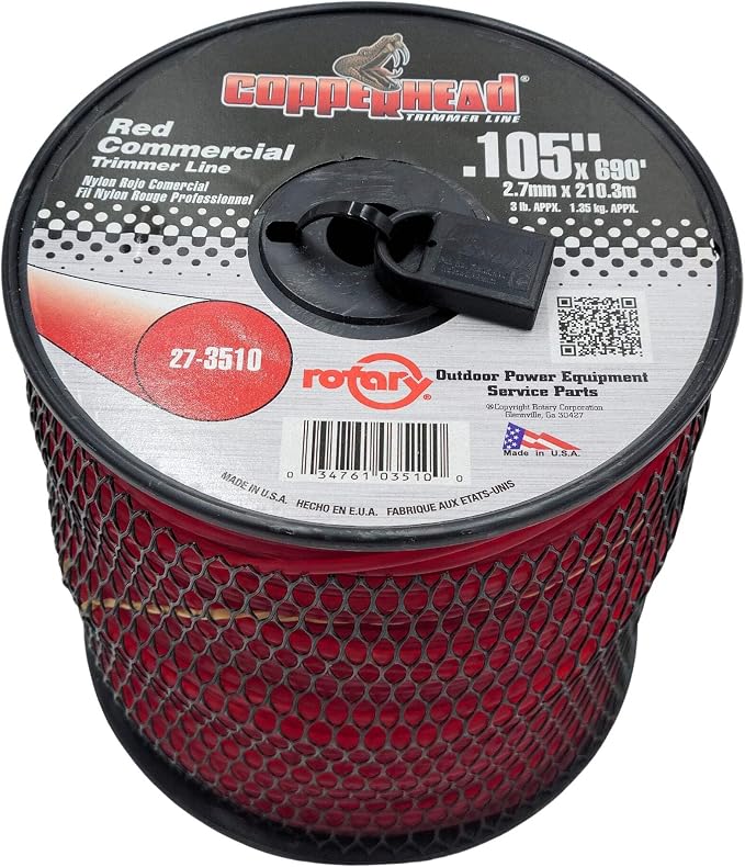 .105" Trimmer Line w/Cutter Rotary Round Medium Spool Red (3510)