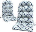 LVTXIII Outdoor Adirondack Chair Cushions, 44x19x4 Inch Non-Slip High Back Rocking Chair Cushion, Tufted Seat Cushion for Patio Furniture, Set of 2, Boho Geometry Blue