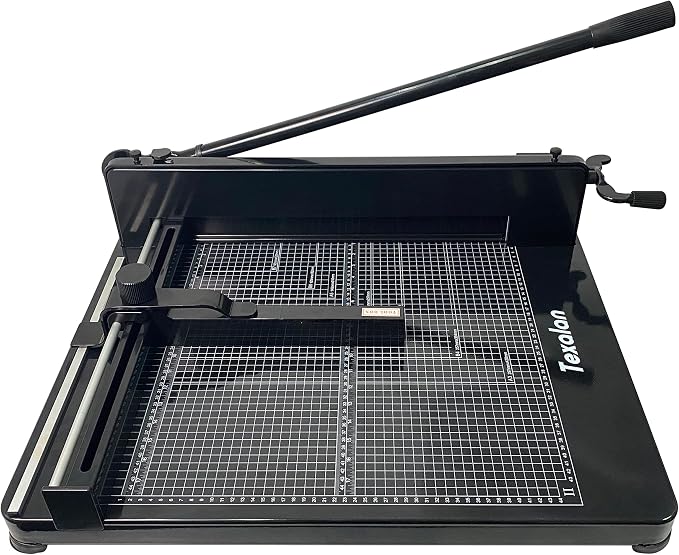 TEXALAN(R) Heavy Duty Guillotine Paper Cutter Black 400 Sheets Stack Paper Trimmer (A3-17'' Paper Cutter)