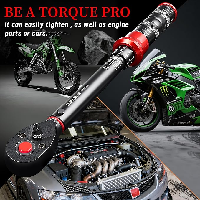 3/8-Inch Drive Torque Wrench 5-50ft.lb/6.8-67Nm, ±3% Precision Dual Direction Torque Wrenches with 72-Tooth Dual Range Scales