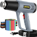 Heat Gun, 2 Temperature Settings 572℉&1112℉, 900W-1300W Hot Air Gun with Overload Protection, 10FT Extra Long Cord, Handheld Heat Gun with Heat Shrink Tubing Kit for Packaging Shrinking, DIY Crafts