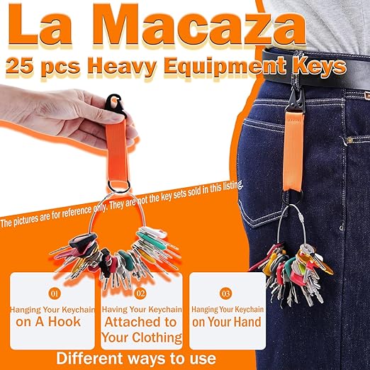 No-Duplicate Heavy Equipment Keys Master Set, Construction Ignition Key Set Fit Yanmar, Kubota, Case, JCB, JD, CAT, Hyster for Operators & Construction Workers