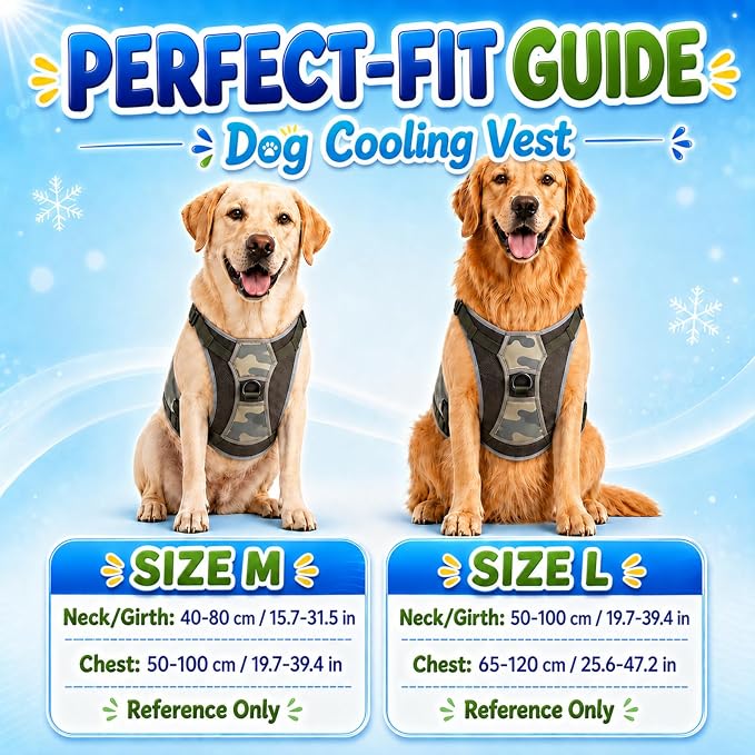 Dog Cooling Vest Harness UV Reflective Camouflage