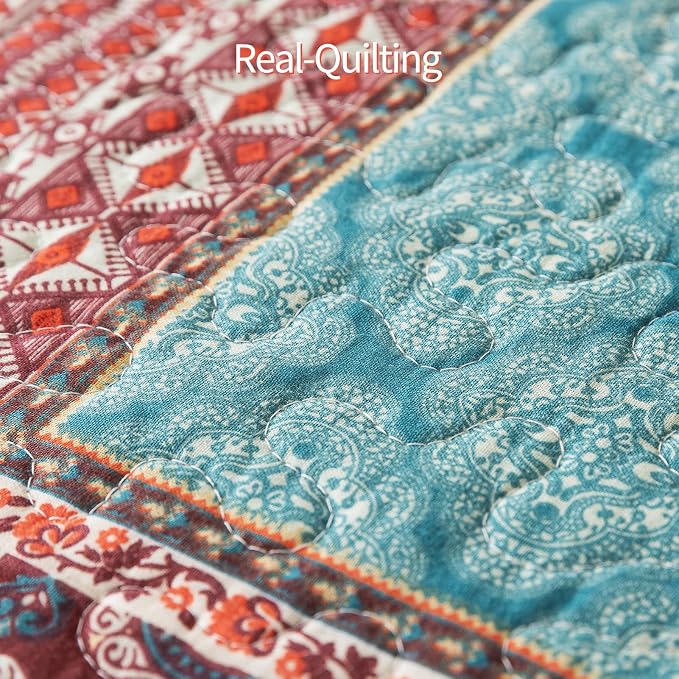 BEDIFANY Cotton Queen Size Quilt Sets, Soft Lightweight Bedspread Queen Size Soft Farmhouse Queen Queen Bedding Sets for Bed Decorations for All Seasons, 3 Pieces