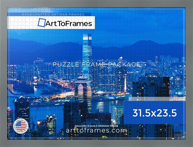 ArtToFrames Puzzle Frame for Buffalo Games 1500 Piece Jigsaw Puzzles, 31.5x23.5 Inch (80x60 cm), Granite Engineered Wood with Economy Acrylic, Ready to Hang Puzzle Display