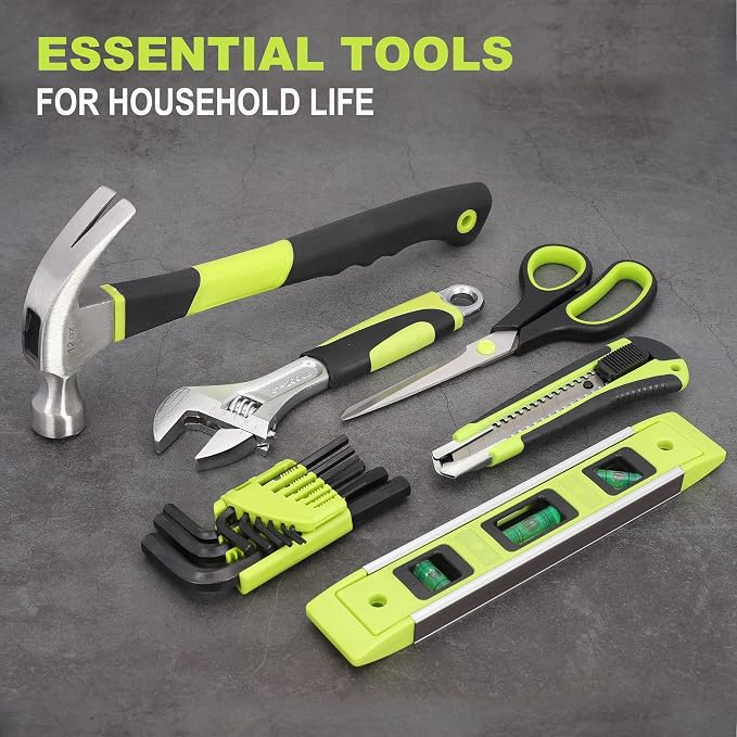FASTPRO 220-Piece Home Tool Set, Household Repairing Tool Kit, Green