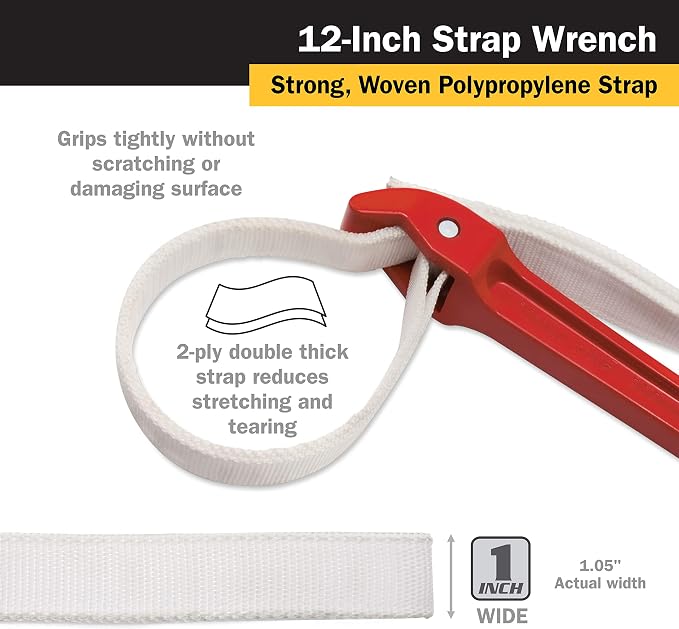 Titan 21315 12-Inch Strap Wrench, 12" Handle