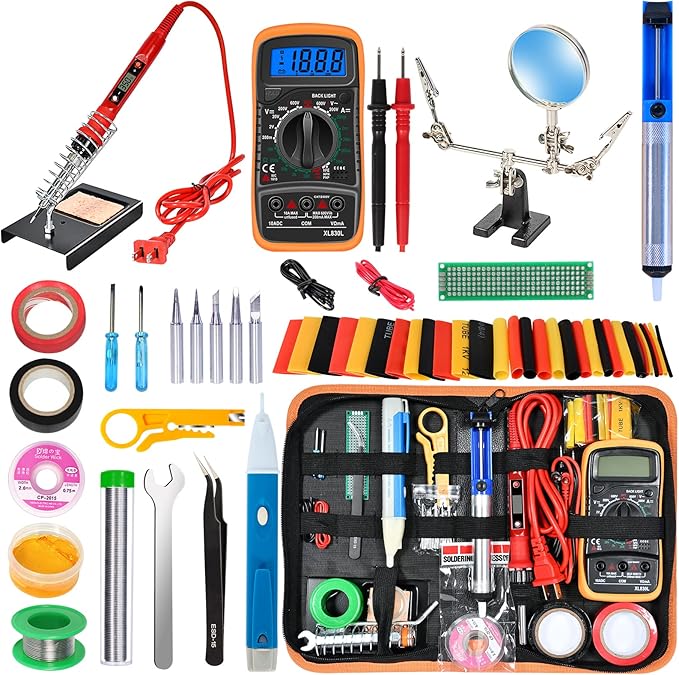 Soldering Iron Kit,80W LCD Digital Soldering Gun with Adjustable Temperature Controlled and Fast Heating Ceramic Thermostatic Design