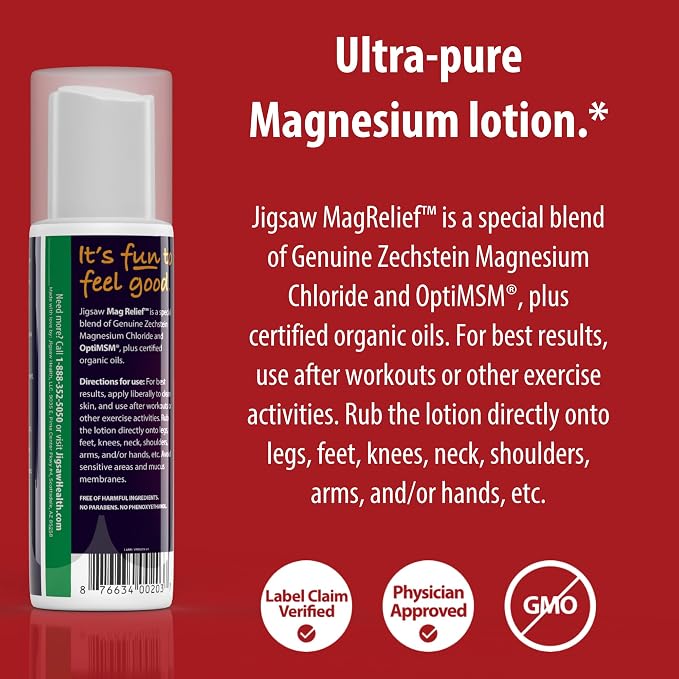 Jigsaw Health B-Free Magnesium Bundle | MagSRT (B-Free), 240 Tablets, and MagRelief, 5 Ounces (Lotion)
