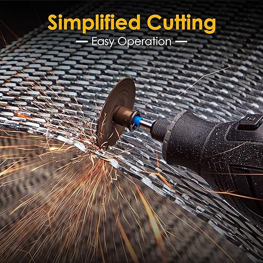 44pcs Gold Cutting Wheel Set Compatible with Plastic for Rotary Tool, HSS Circular Saw Blades 6pcs, Resin Cutting Discs 20pcs, 545 Diamond Cutting Wheels 10pcs