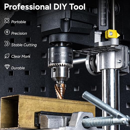 M35 Cobalt HSS Step Drill Bit Set, Four Spiral Flute Unibit Step Bits 1/8"-7/8" with Wear-Resistant TiAlN Coated, 1/4" Hex Shank for Metal,Stainless Steel, Carbon Steel,Wood, Plastic (3Pcs)