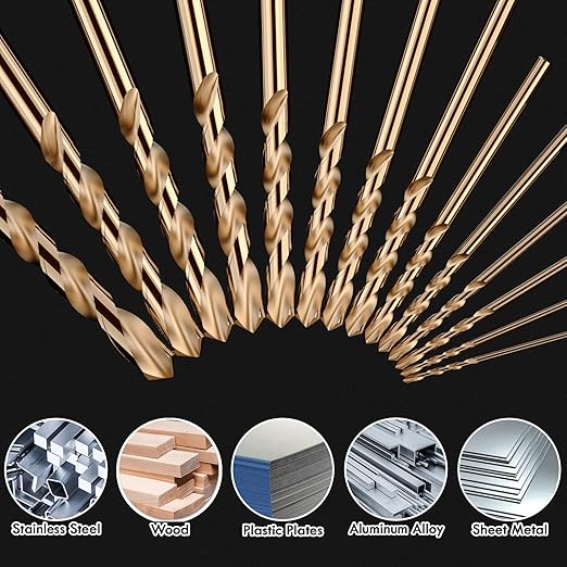 Metric 4Pcs M35 Cobalt Drill Bit Set, 7mm HSS Cobalt Jobber Drill Bits, for Hardened Metals, Stainless Steel, Cast Iron and Wooden Plastics