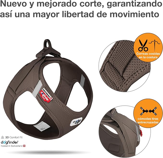 Vest Harness curli Clasp Air-Mesh Brown XS