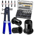 Rivet Nut Tool Kit, 490Pcs Black Zinc Metric Rivet Nut Combination (M8/M6/M5/M4/M3), Suitable for Automotive, Marine and Industrial Applications (Black 490PCS Rivet Nut Tool Kit)