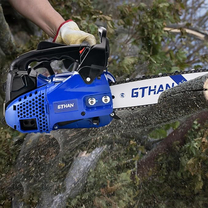 Top Handle Chainsaw Gas Powered Chainsaws 12 Inch 25.4cc 2-Cycle Portable Chain Saw for Tree Wood Cutting
