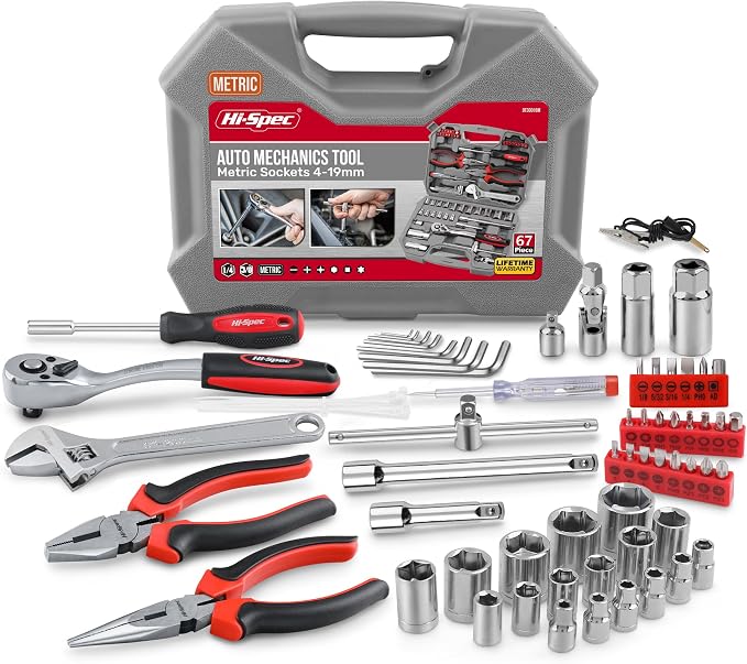 Hi-Spec Metric Auto Mechanic Tool Set Motorcycle & Car Tool Kit Trucks